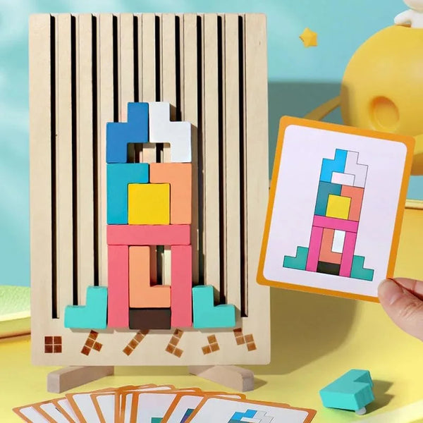 Holzpuzzle Stapelspiel Spaß